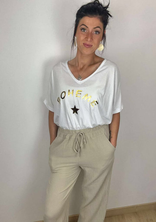 T-shirt bohème coton fluide