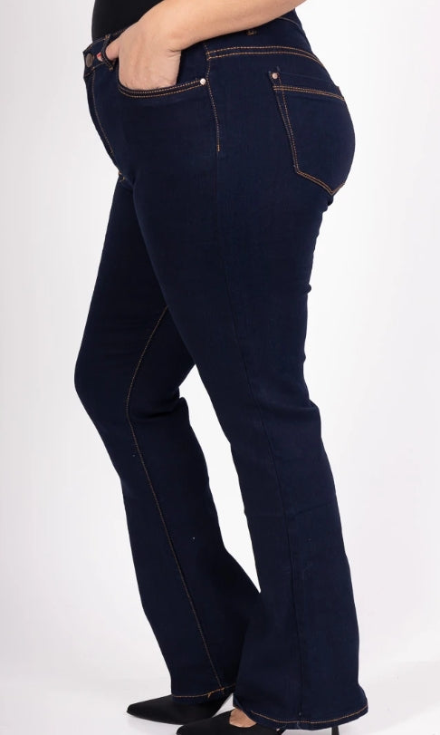 Pantalon évasé bleu brut