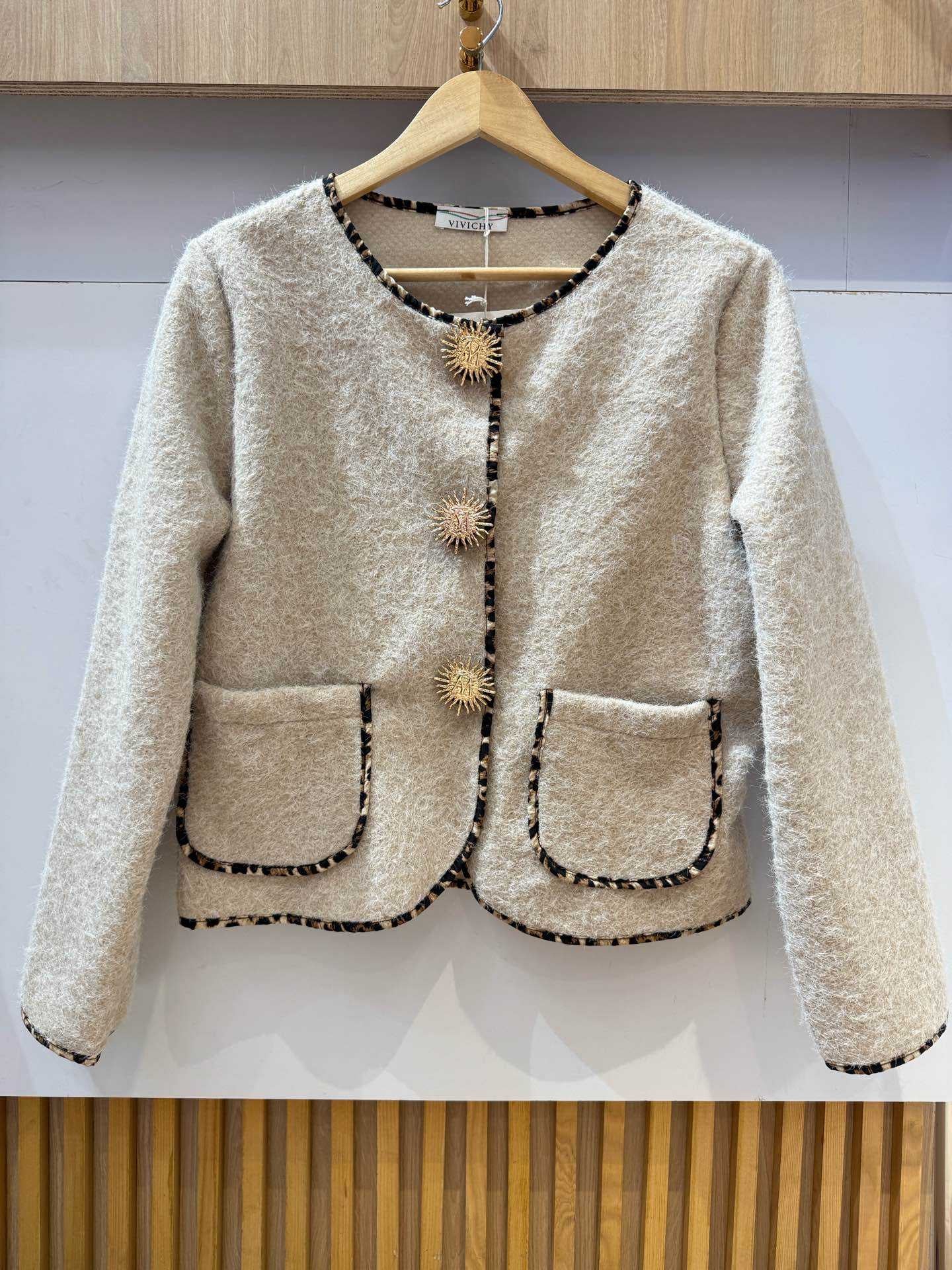 Veste À Boutonnières Avec Des broché Soleil , plusieurs coloris !!