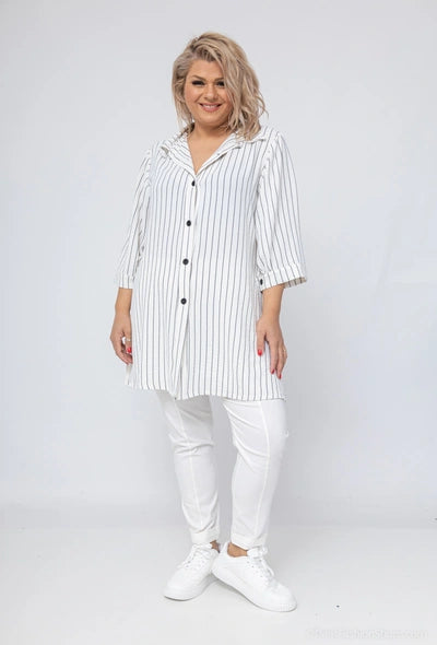 Chemise à rayures manches 3/4