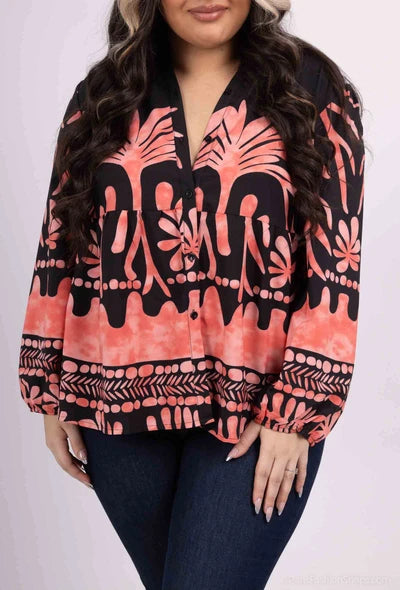 Chemise fluide & casual GT manches longues - Imprimé tropical