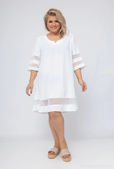 Robe tunique femme avec tulles Blanc/Noir