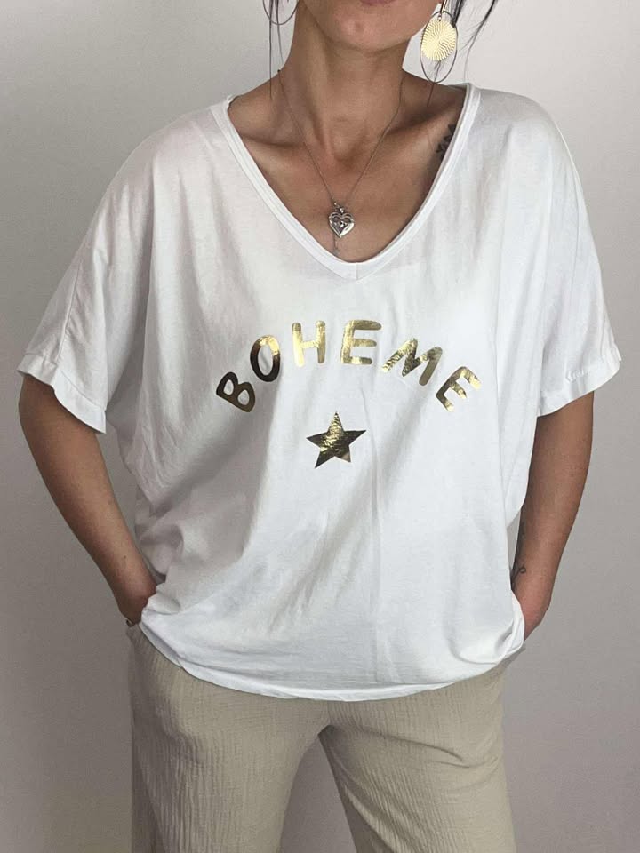 T-shirt bohème coton fluide