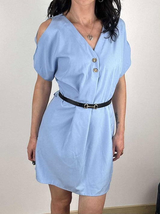 Robe à épaules dénudées à ceinture