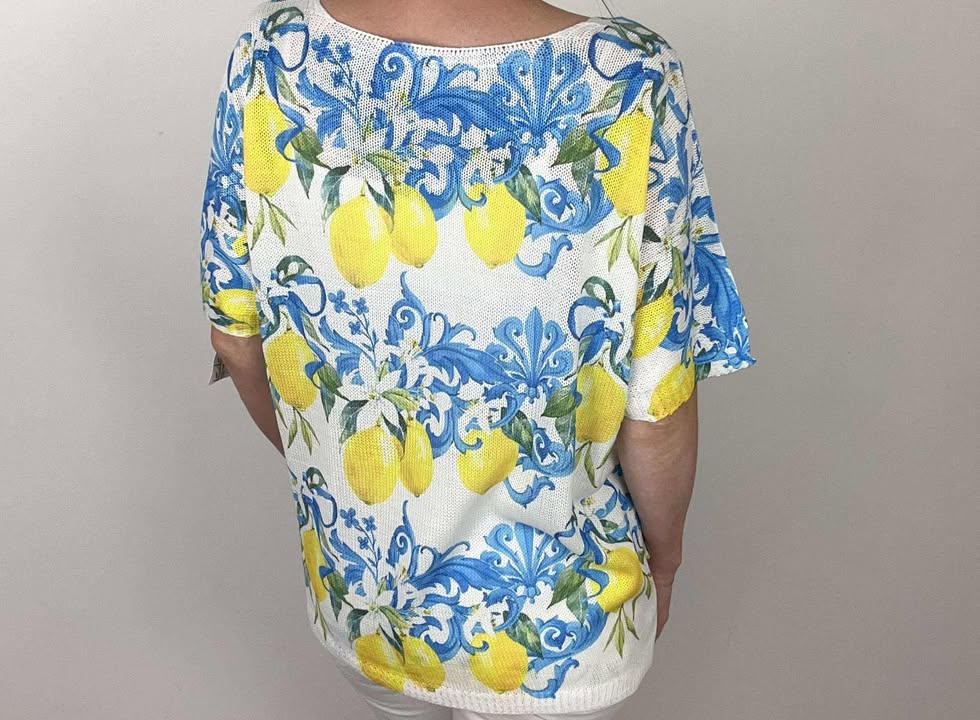 Top-Blouse en maille citrons