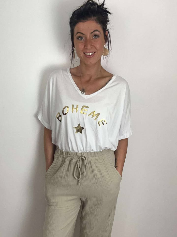T-shirt bohème coton fluide
