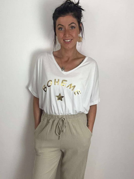 T-shirt bohème coton fluide