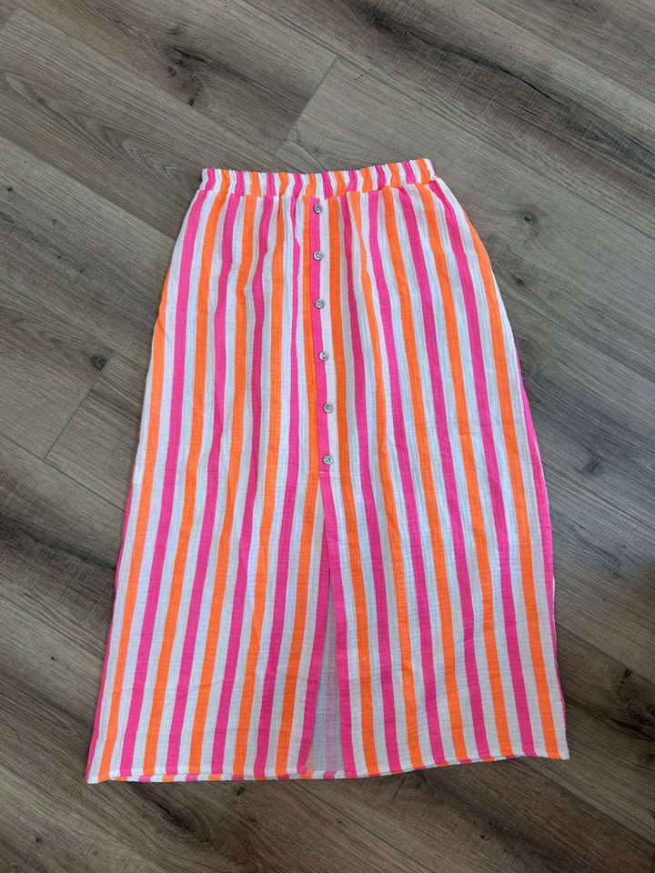 Jupe coton à rayures