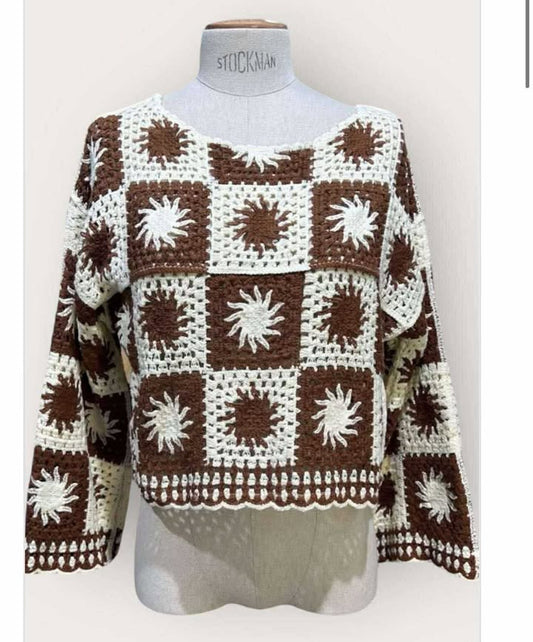 Top en crochet à manches longues - bohème et féminin.