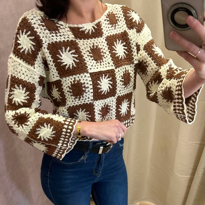 Top en crochet à manches longues - bohème et féminin.