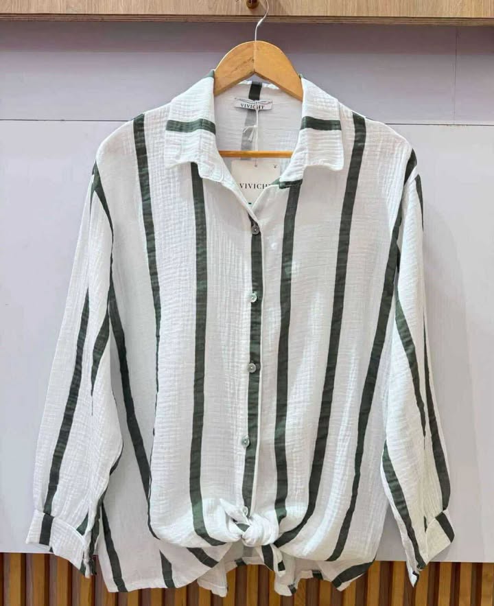 Chemise rayée gaz de coton