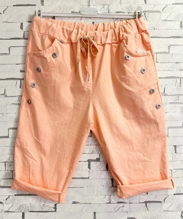 Bermuda magique froissée avec bouton ! plusieurs coloris !