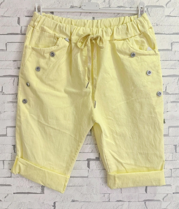 Bermuda magique froissée avec bouton ! plusieurs coloris !