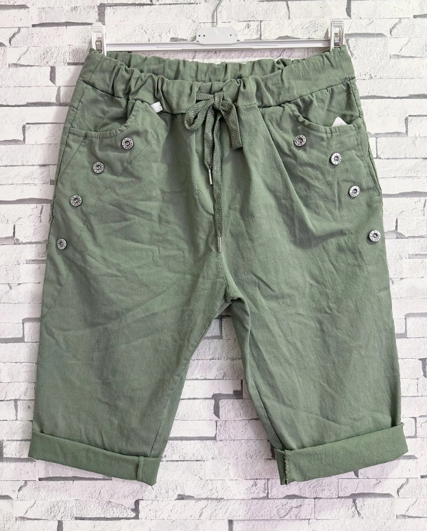 Bermuda magique froissée avec bouton ! plusieurs coloris !