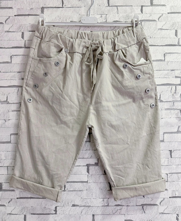 Bermuda magique froissée avec bouton ! plusieurs coloris !