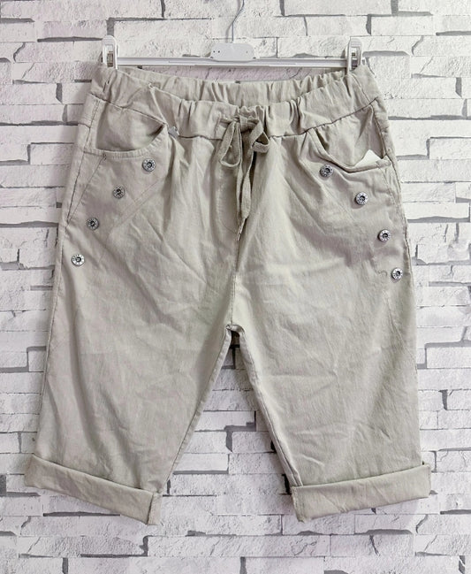 Bermuda magique froissée avec bouton ! plusieurs coloris !