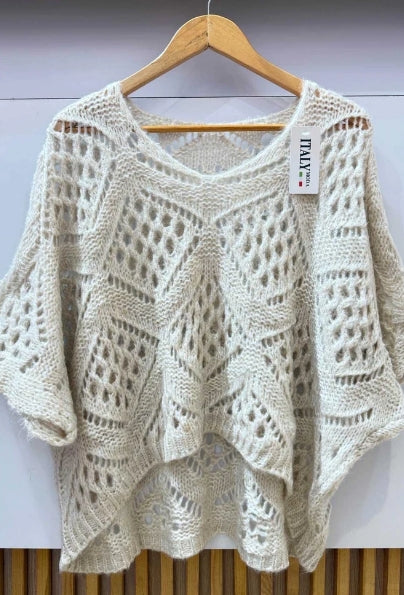 Pull Poncho Crochet Oversize