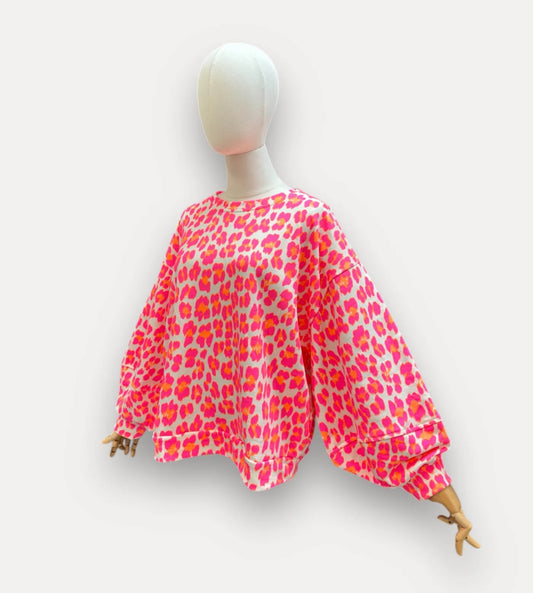 Pull femme motif léopard