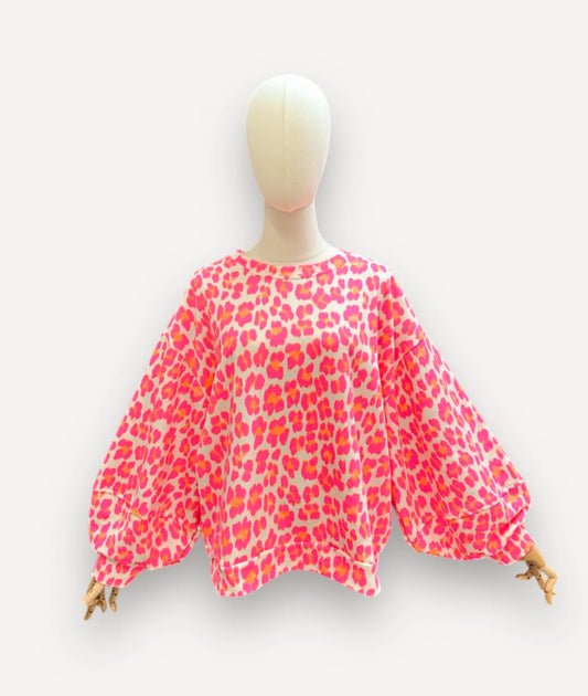 Pull femme motif léopard