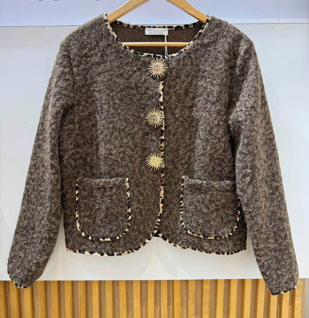 Veste À Boutonnières Avec Des broché Soleil , plusieurs coloris !!