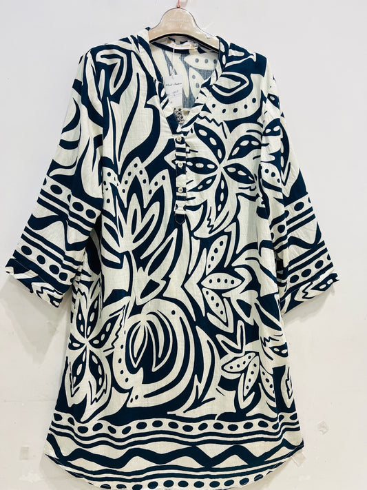 Robe tunique marine grande taille