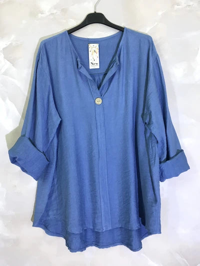 blouse en viscose avec un bouton , plusieurs coloris !!